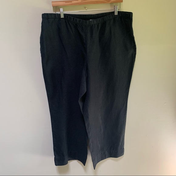 J Jill ~Love Linen Tall Black Pants - Picture 3 of 9